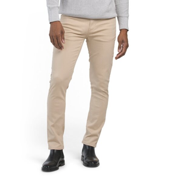 KENNETH COLE Tan Men's Stretch Satin Denim Jeans